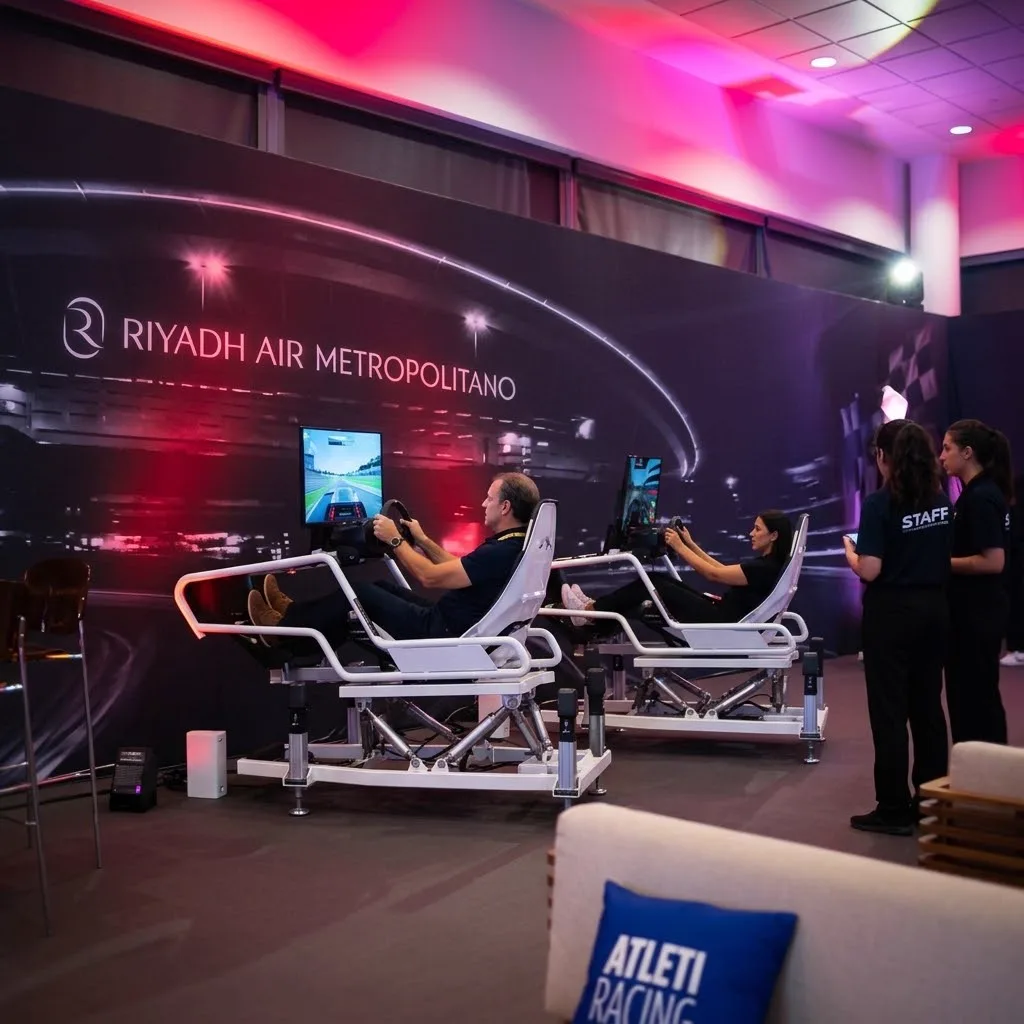 Atlético de Madrid'in F1 VIP Lounge'unda 16 motionRig: 3 Gün, 537 Saat